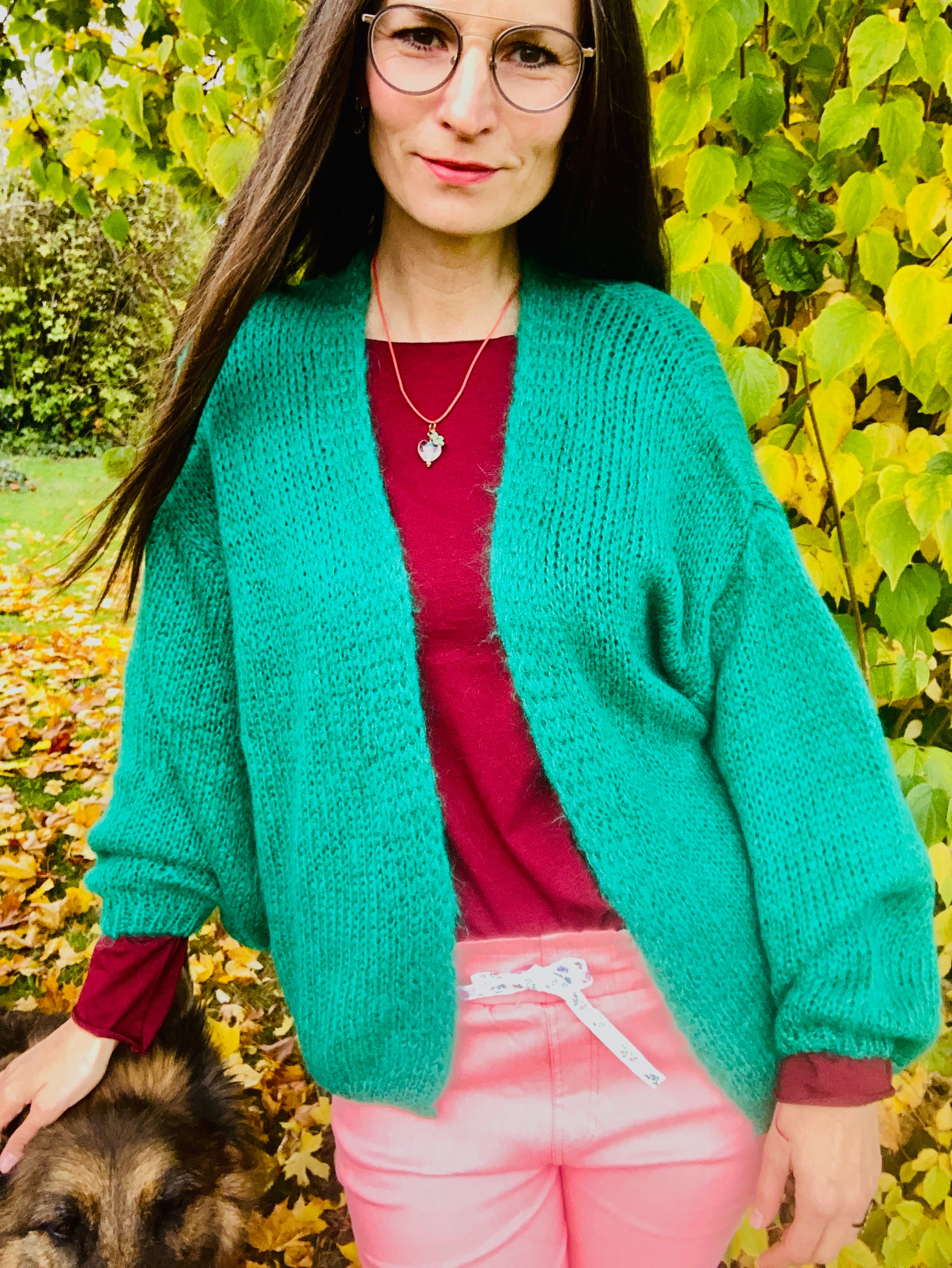 Green cardigan