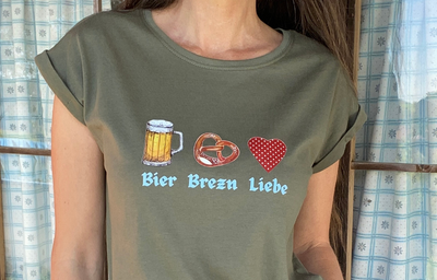 Bier Brezel Liebe Shirt Volksfestkollektion mein herzblut 
