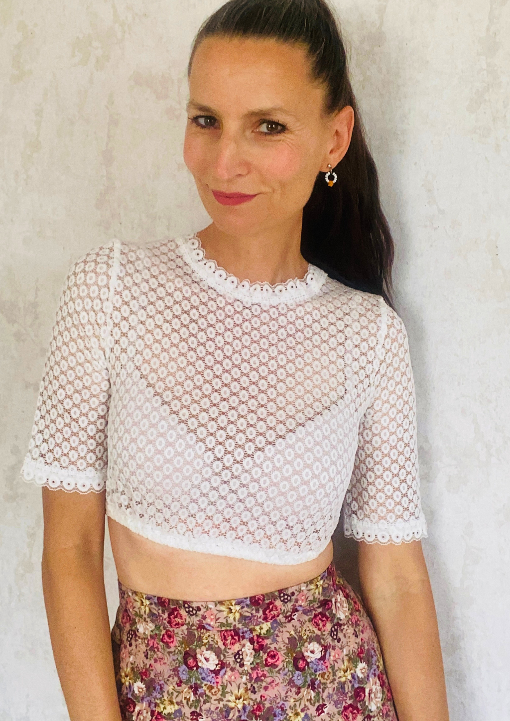 Dirndlbluse Sonne Retro Muster