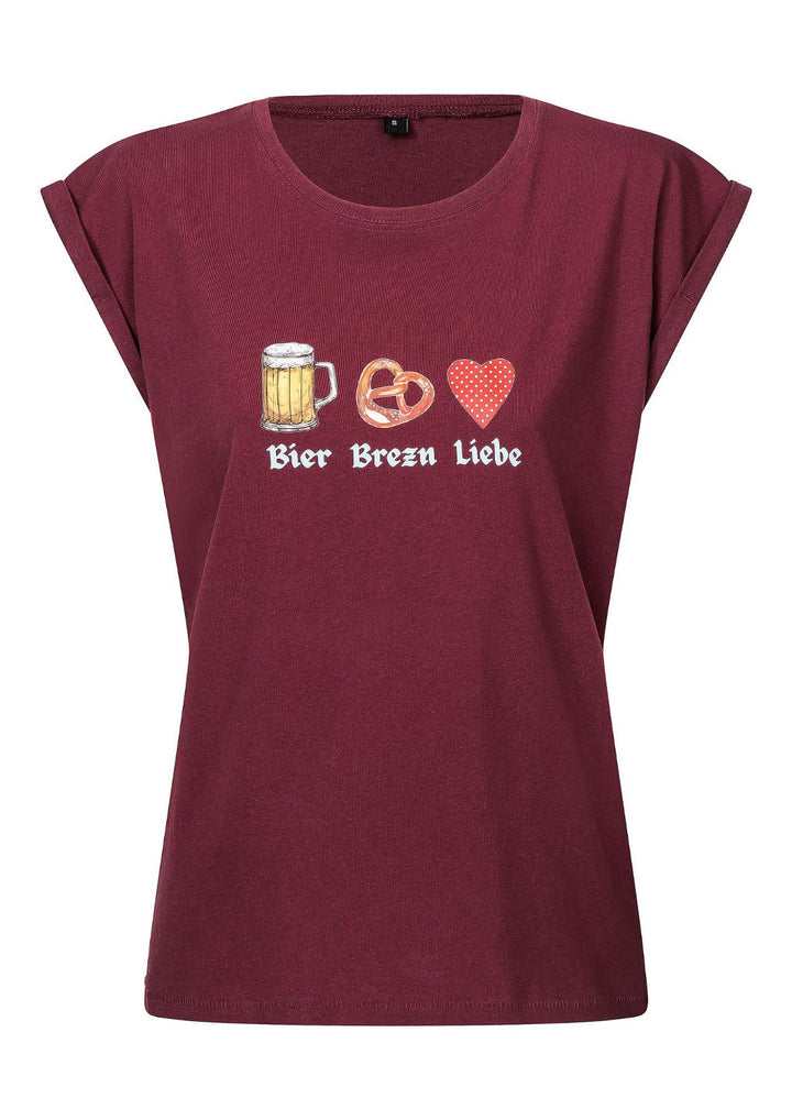 Bier Brezel Liebe Oktoberfest Shirt für Damen 