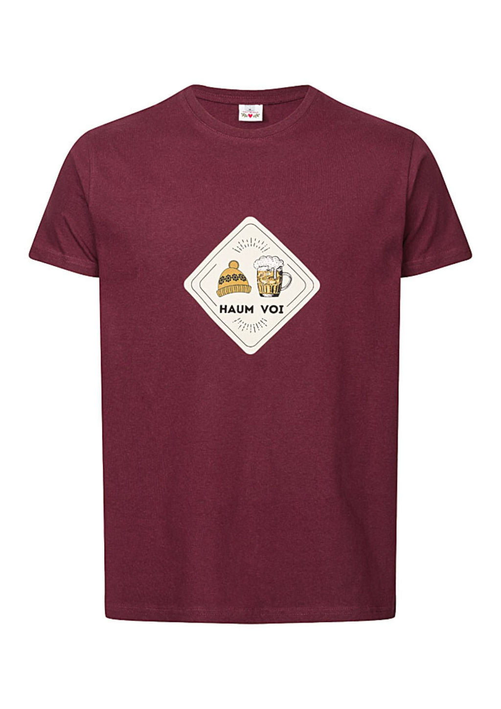 dunkelrotes bayrisches Herrenshirt zur Lederose "haum voi"
