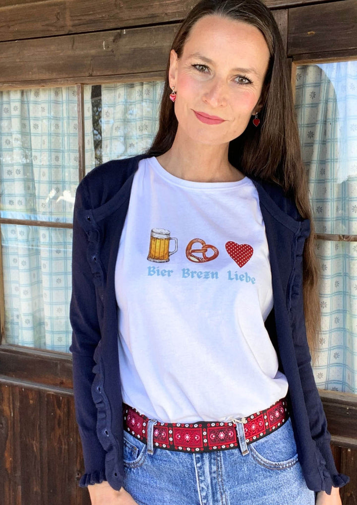 Damenshirt zur Lederhose Bier Brezn Liebe