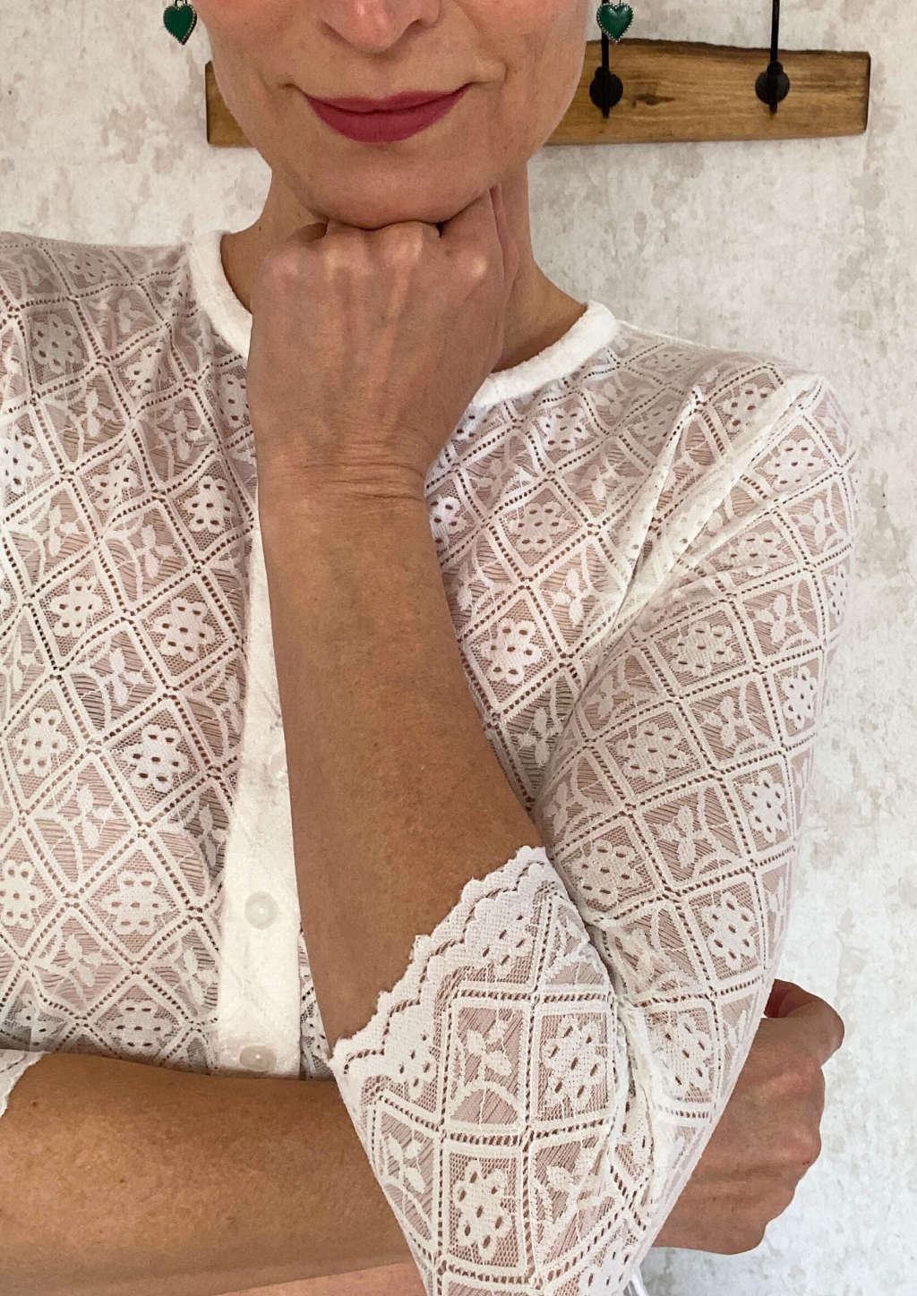 Dirndlbluse weiß aus Spitze