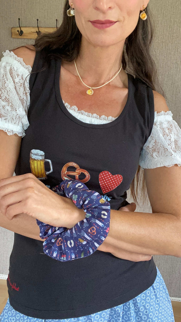Brezel Shirt in schwarz 