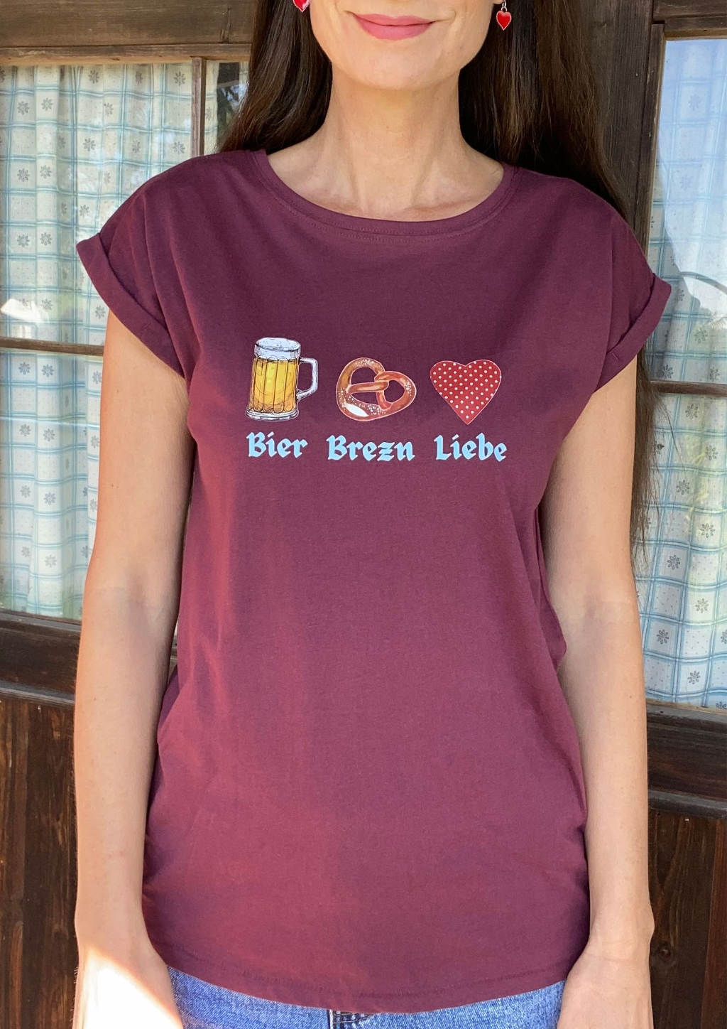 Shirt zur Lederhose Bier Brezn Liebe bayrisch lustig