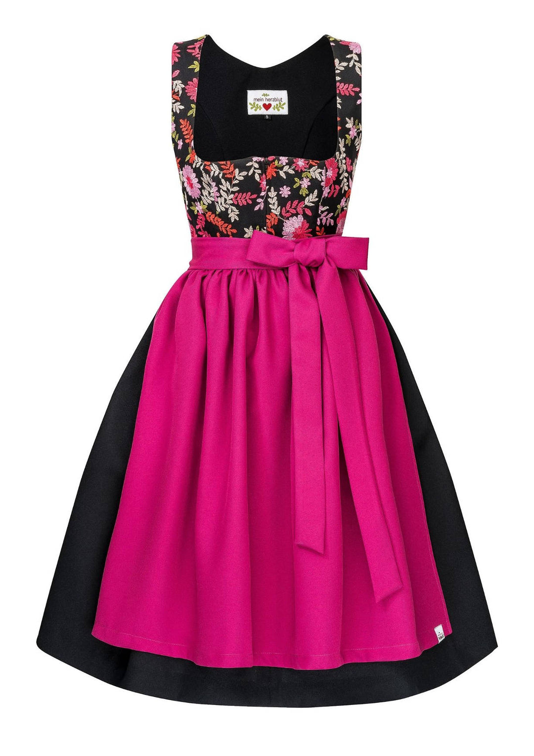 Dirndl bestickt pink schwarz herzblut shop