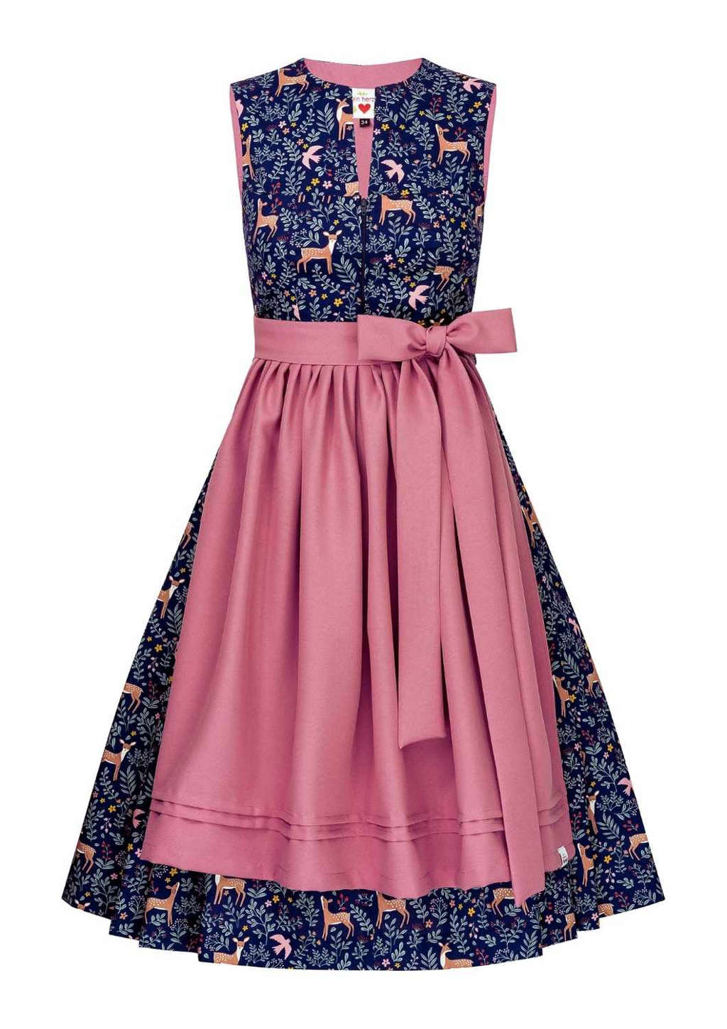 Dirndl blau hochgeschlossen "Rehkitz" Niederbayern