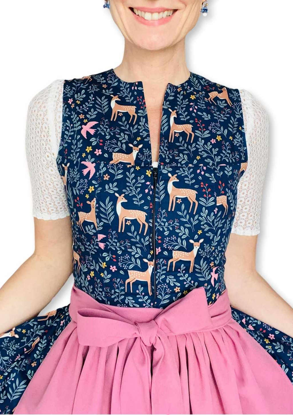 Dirndl Rehkitz in blau mein herzblut 