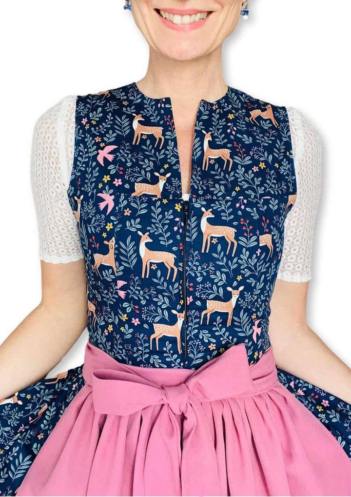 Dirndl Rehkitz in blau mein herzblut 