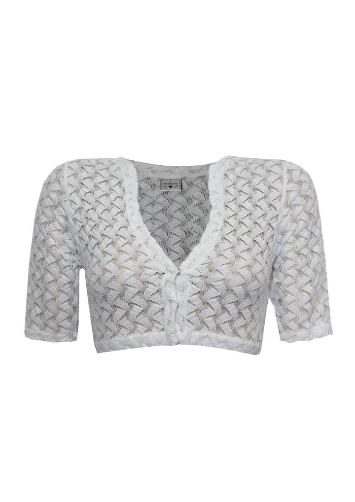 Dirndlbluse häkeloptik in weiß herzblut Shop
