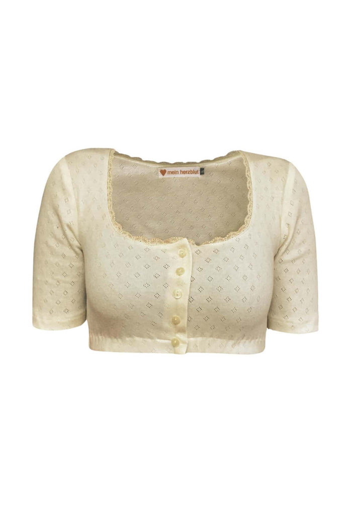 Dirndlbluse retro Stil in beige ecru mein herzblut 