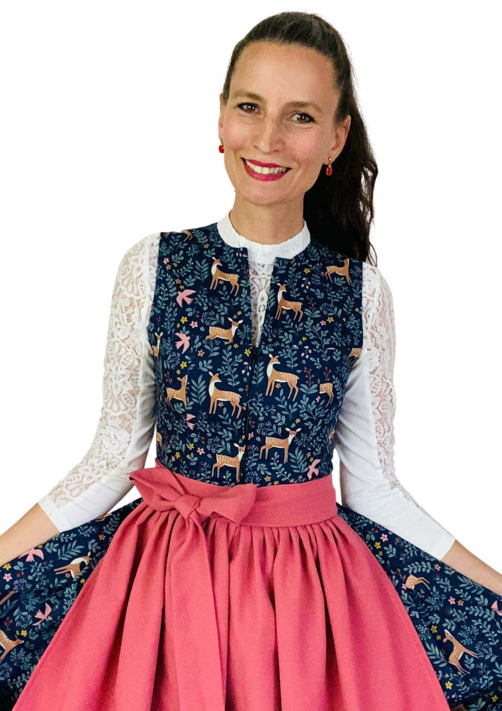 Dirndlbluse langarm Spitzenbluse Herzblut Shop