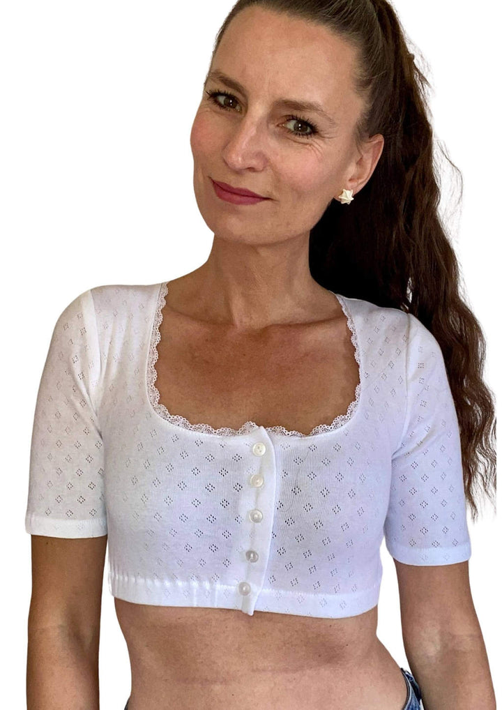 Rundhals Dirndlbluse in retro Optik mein herzblut Shop