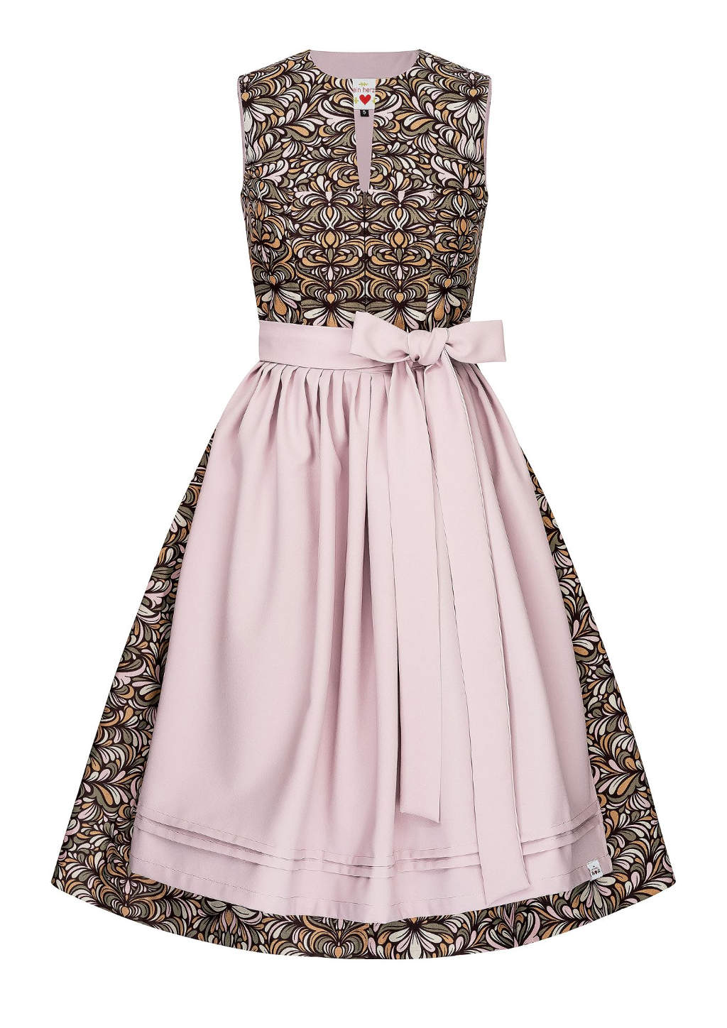 Dirndl boho hochgeschlossen vintage retro farben rosa grün 