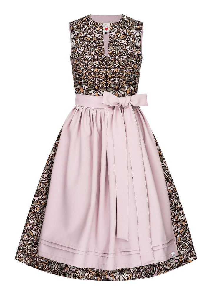 Dirndl boho hochgeschlossen vintage retro farben rosa grün 