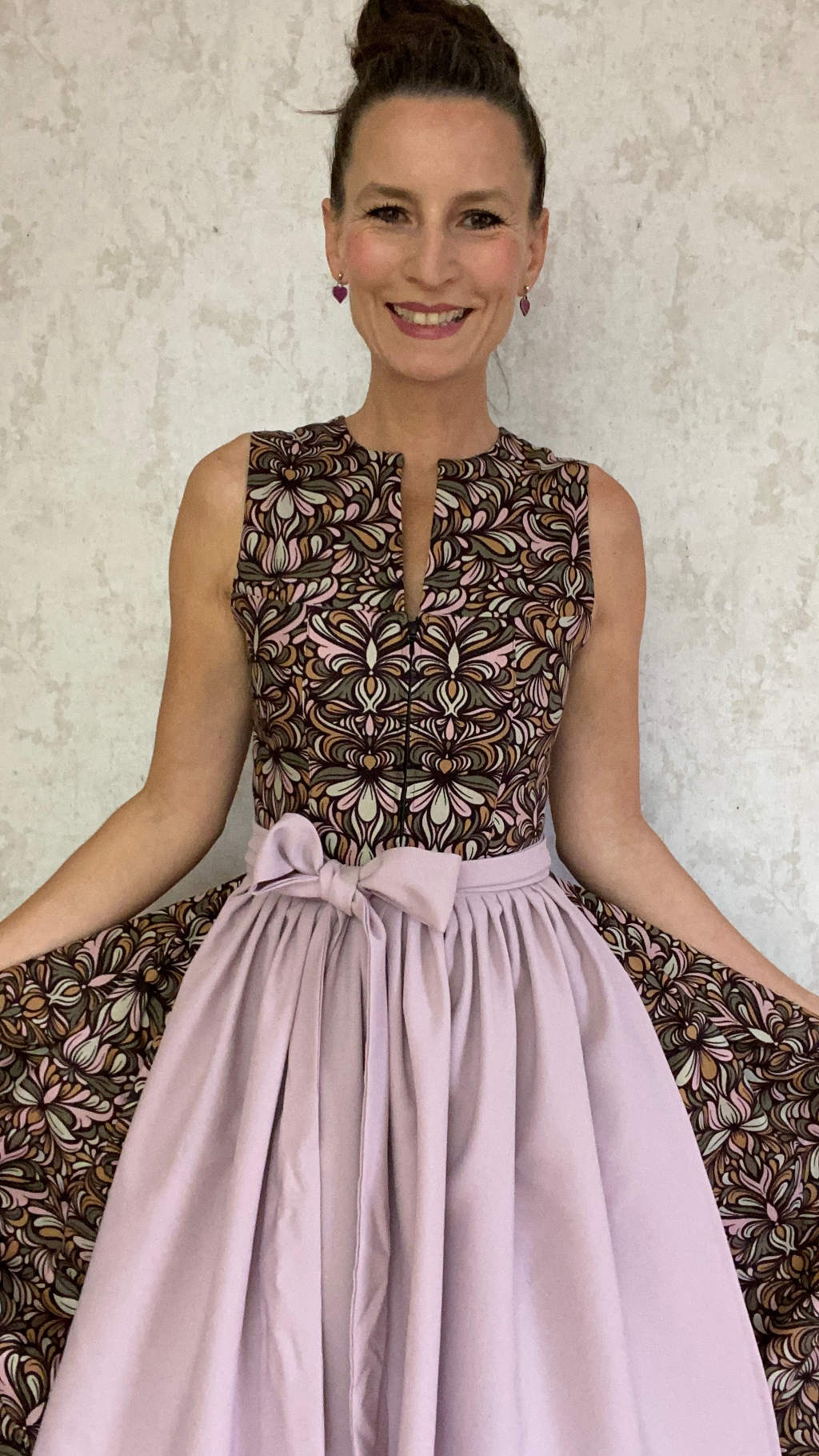 Dirndl "boho" Style mit Schleife in rosa mein herzblut Shop Niederbayern 