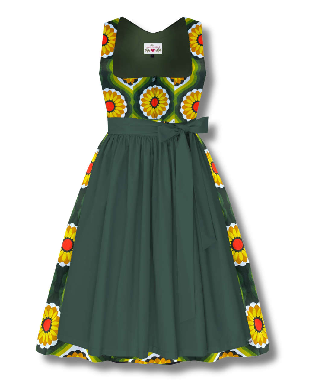 Freisteller Dirndl Retro Sonnenblume
