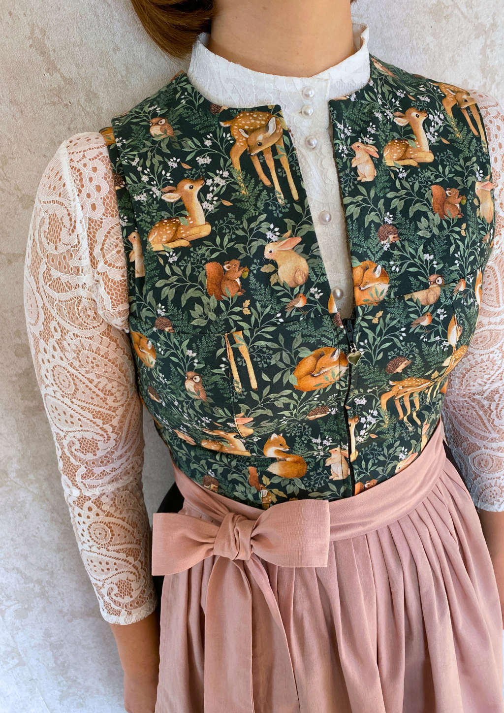 Waldtiere Dirndl grün 