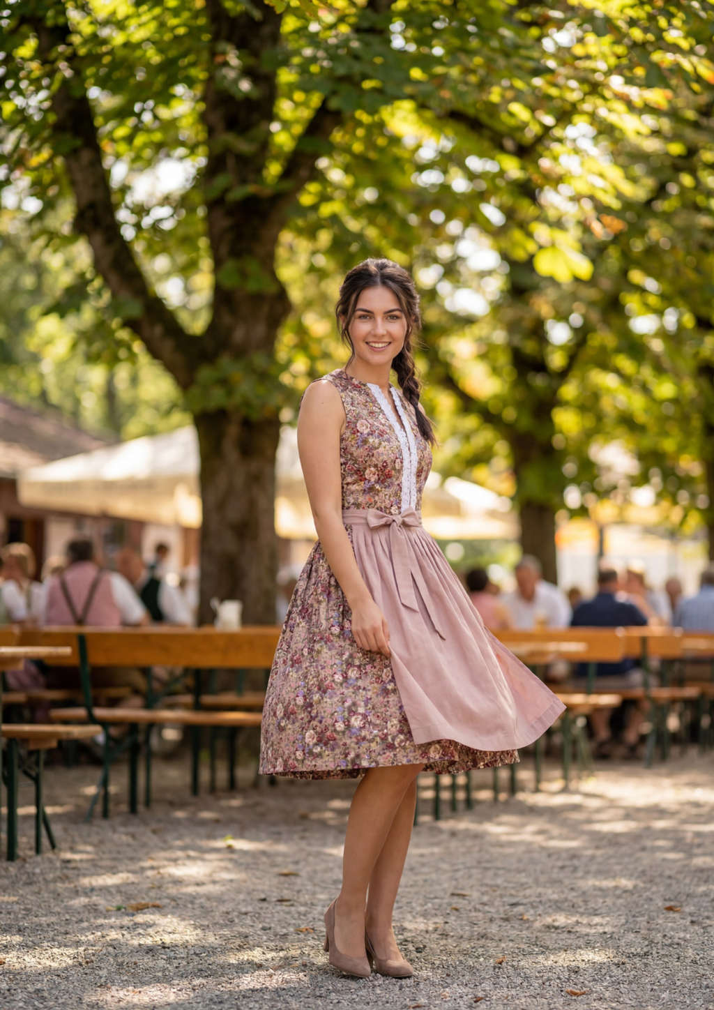 high-necked dirndl "will de Rose"