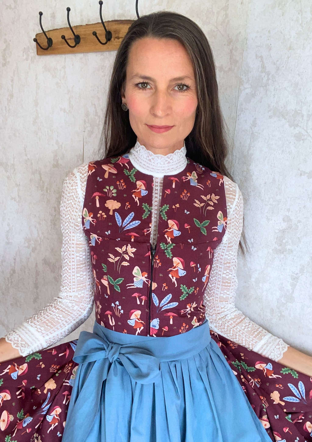 Damen Dirndlbluse für hochgeschlossenes Dirndl