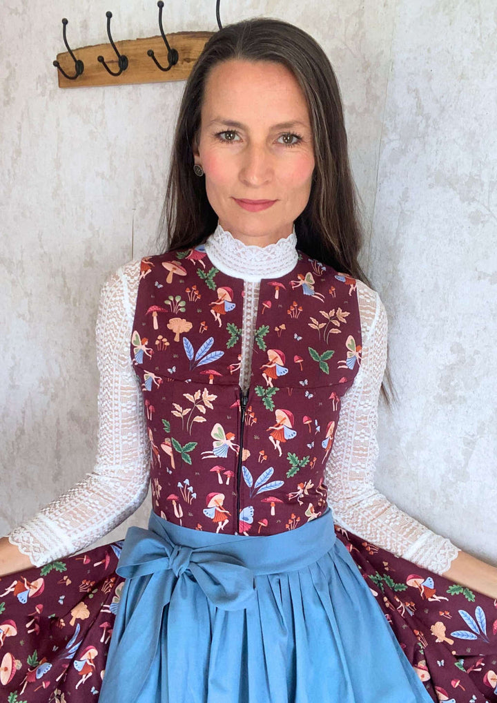 Damen Dirndlbluse für hochgeschlossenes Dirndl