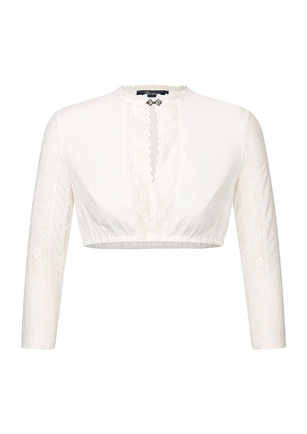 langarm Dirndlbluse mit Brosche Spitze