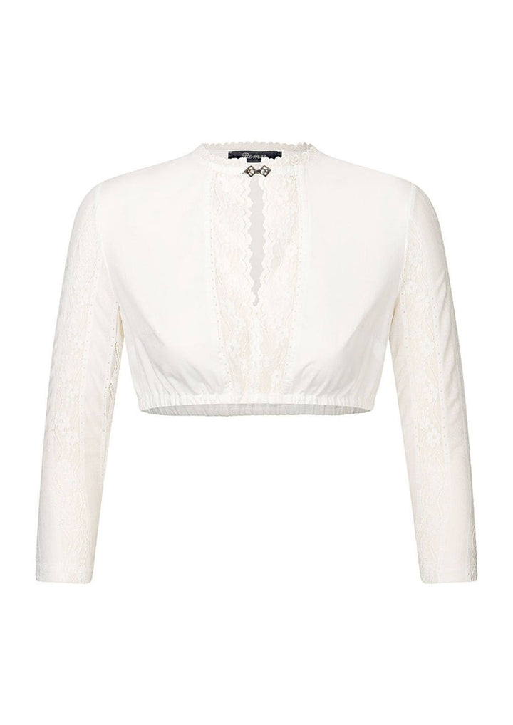 langarm Dirndlbluse mit Brosche Spitze
