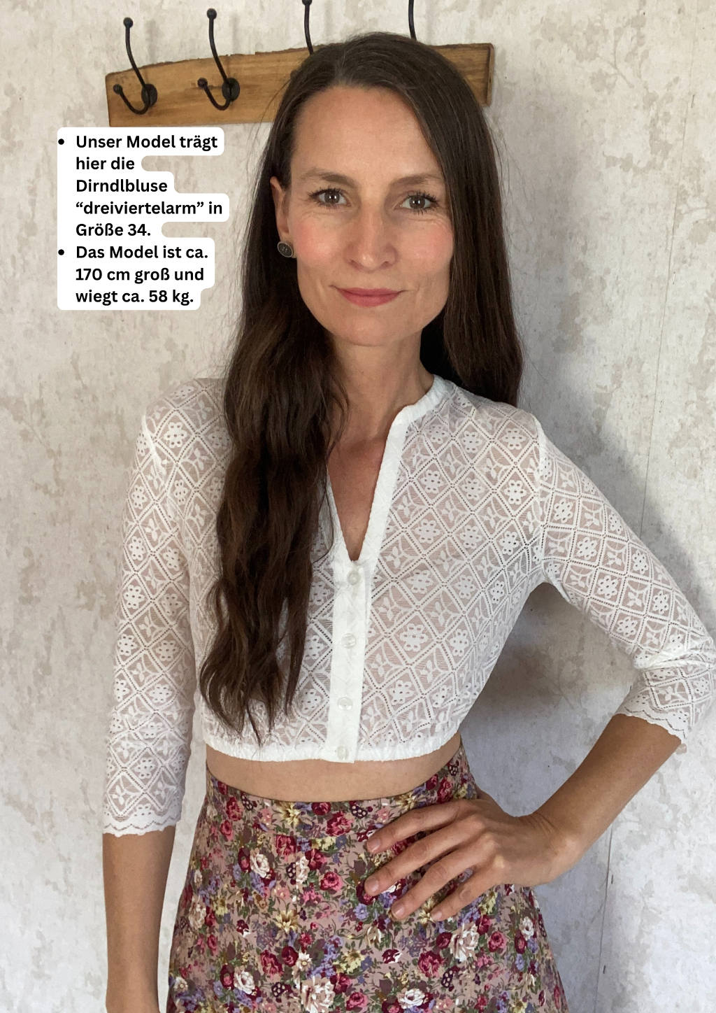 dreiviertelarm Bluse mit V-Ausschnitt