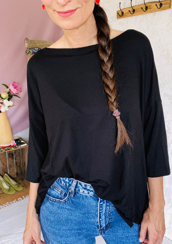 Oversize Shirt in schwarz 