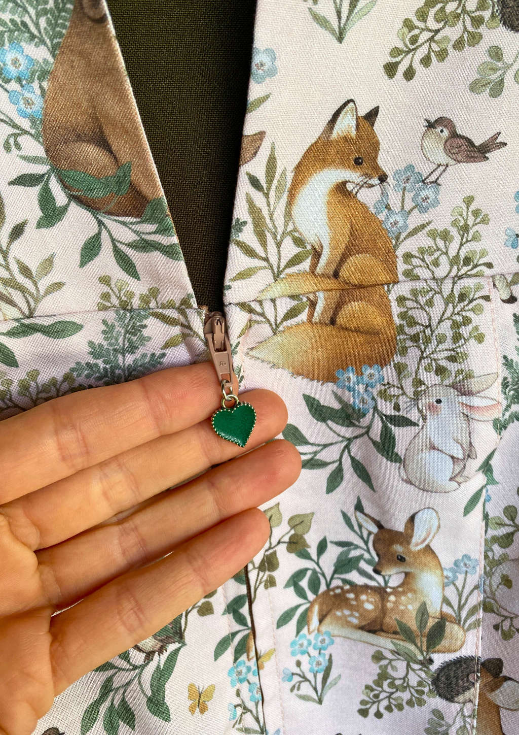 Dirndl Herz Anhänger grün Rehe Fuchs