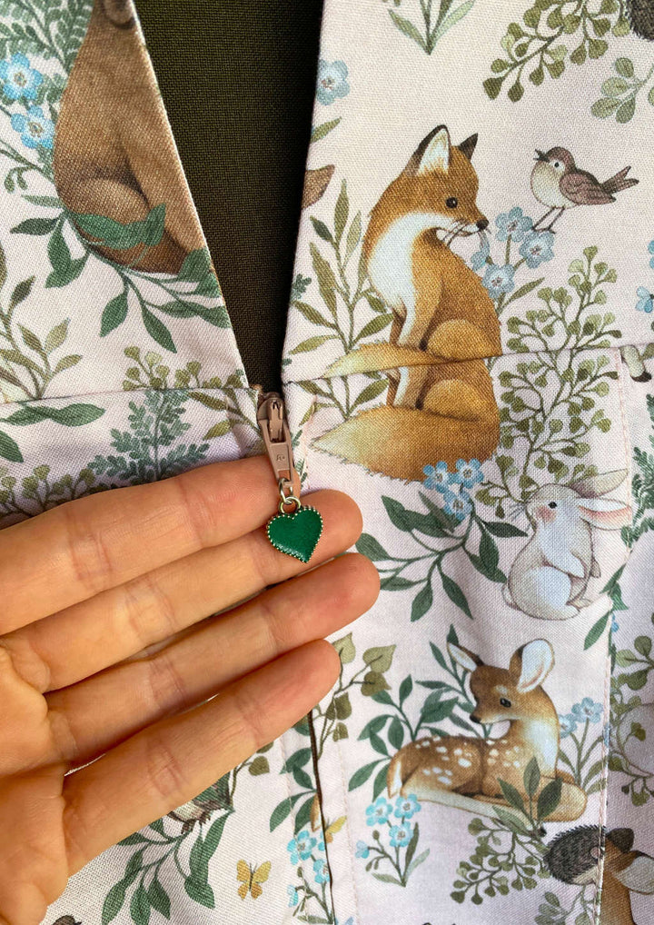Dirndl Herz Anhänger grün Rehe Fuchs