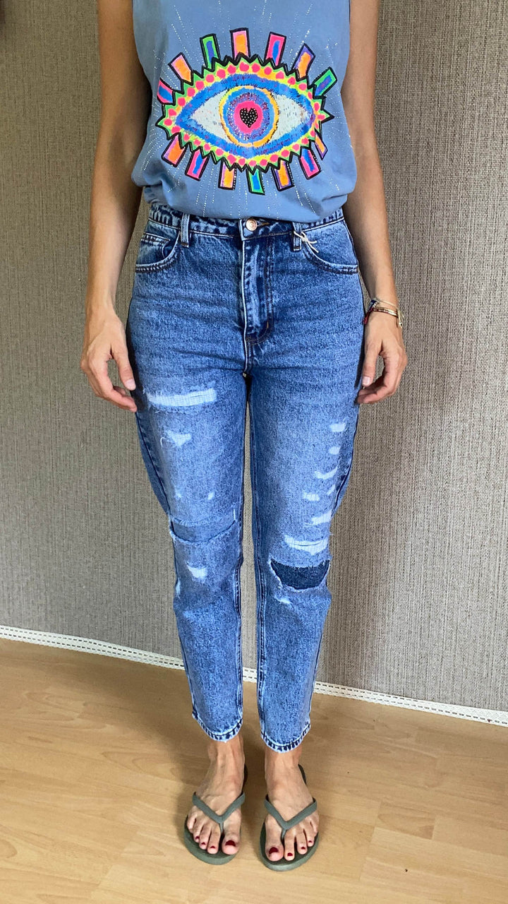 Jeans im used Stil mein herzblut Mode