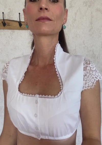 Dirndlbluse Schneewittchenkragen Video