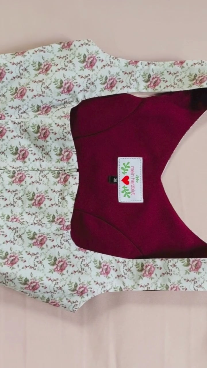 Balconette Dirndl in der Farbe grau und violett