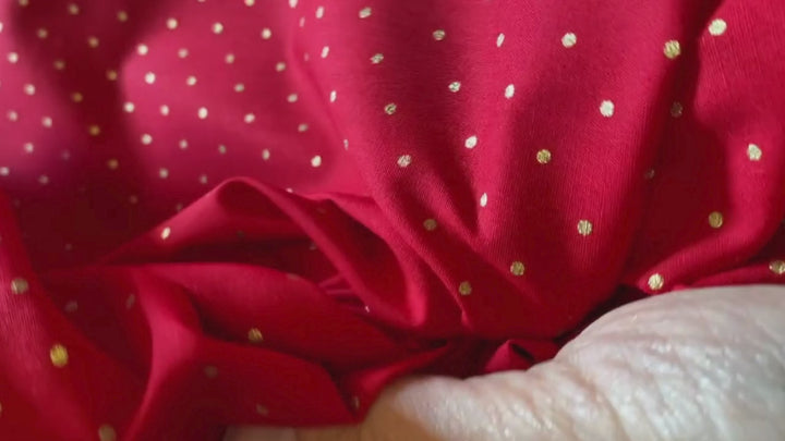roter Baumwollstoff mit goldenen Punkten Dirndl und Trachten 