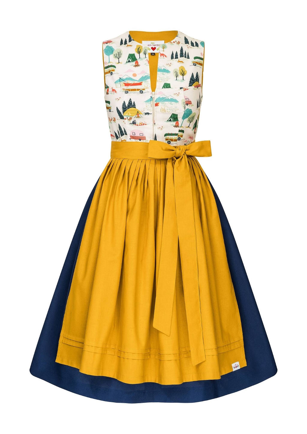 Retro Dirndl "camper" Lagerfeuer Wohnwagen herzblut Shop