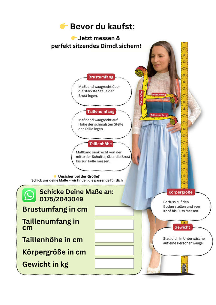Richtig abmessen Dirndl