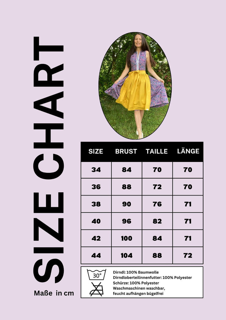 size chart Dirndl Herzblut 