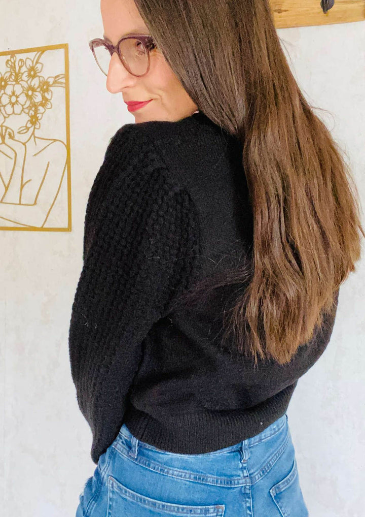 Damenpullover schwarz Trachten Stil