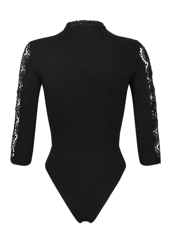 Rueckseite Dirndl Body schwarz aus Jersey herzblut Shop