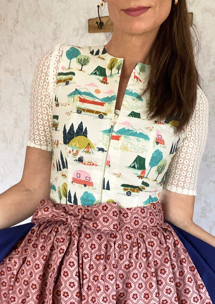 Baumwoll-Schürze fürs Dirndl rosa