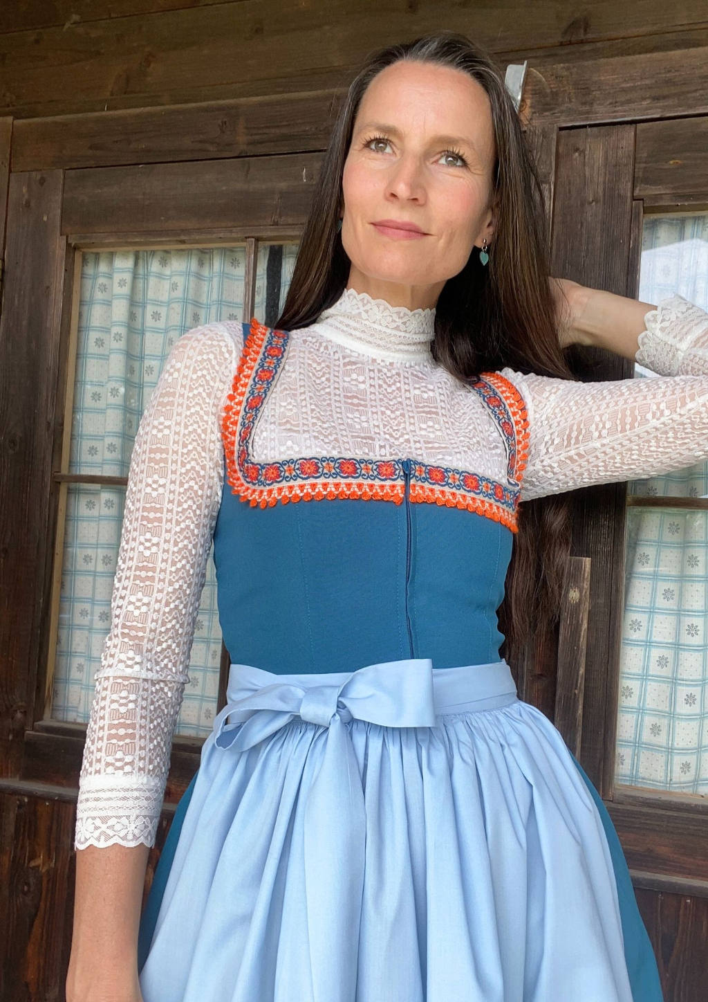 Dirndl retro Petrol orange