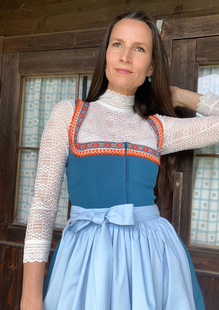 Dirndl retro Petrol orange
