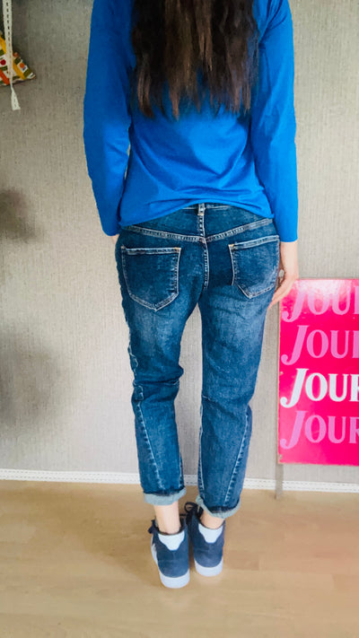 Stretch baggy Stil Jeans-Hose