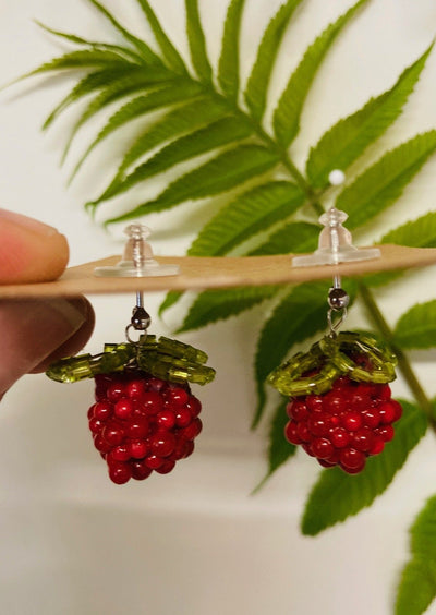 Earrings raspberry
