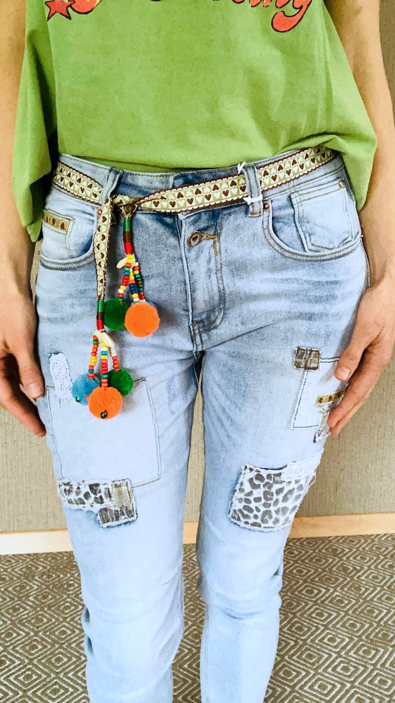 Jeans used Style Ibiza mit Gürtel