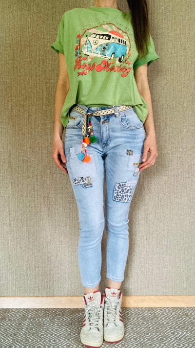 Jeans used Style Ibiza mit Gürtel