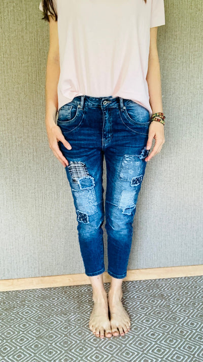 jeans mit Flecken made in Italy schöne ausgefallene Jeans 