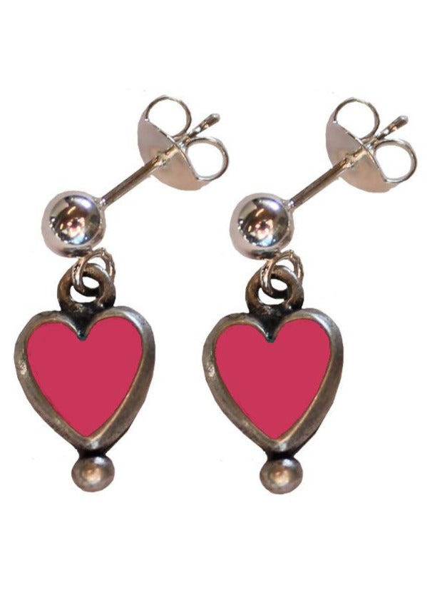 Süße kleine Ohrstecker mit Herzanhänger in der Farbe pink. Die Maße sind ca. 0,8 cm x 0,8 cm. Der Ohrstecker ist au 925 silber und der Herzanhänger aus hochwertigen Metall.