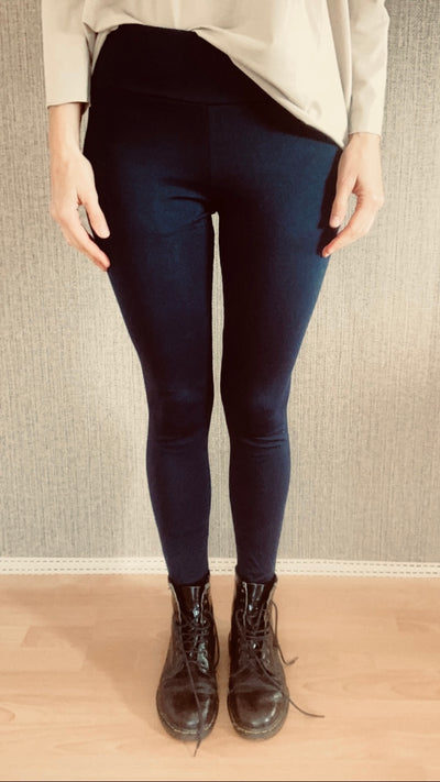 Baumwolle Leggings schwarz lange Unterhose uni Farben im retro 80er Stil. Mein Herzblut online Shop